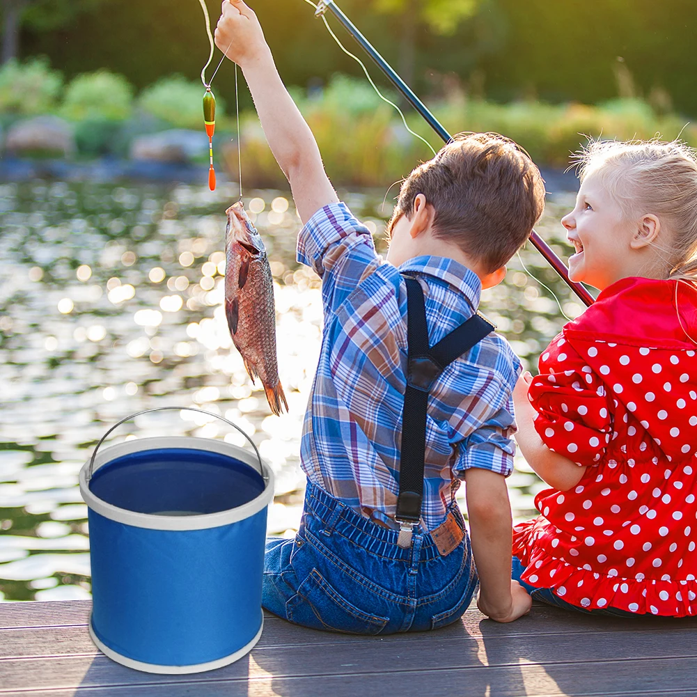 Secchio Pieghevole Per Acqua Da 13L - Blu, Ideale Per Campeggio, Giardinaggio E Lavaggio Auto - Foto 12