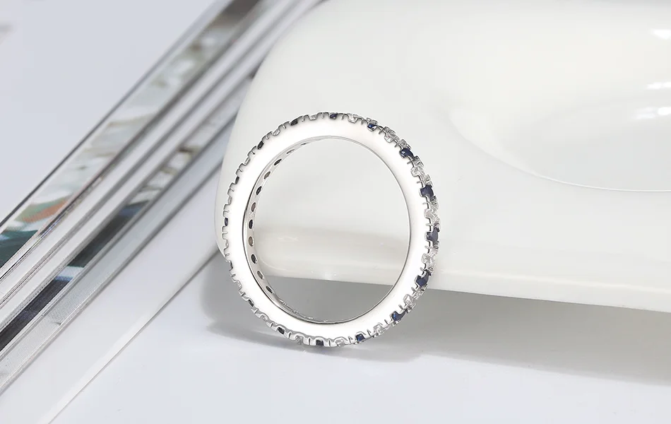 ORSA JEWELS чистое 925 стекируемые блестящие женские кольца классические круглые полностью проложенные AAAA кубический циркон Стерлинговое Серебро изысканное кольцо SR187