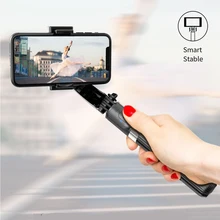 Akıllı telefon Bluetooth el Gimbal stabilizatörler Selfie sopa Tripod Anti-Shake kablosuz uzaktan kumanda uzatılabilir katlanabilir