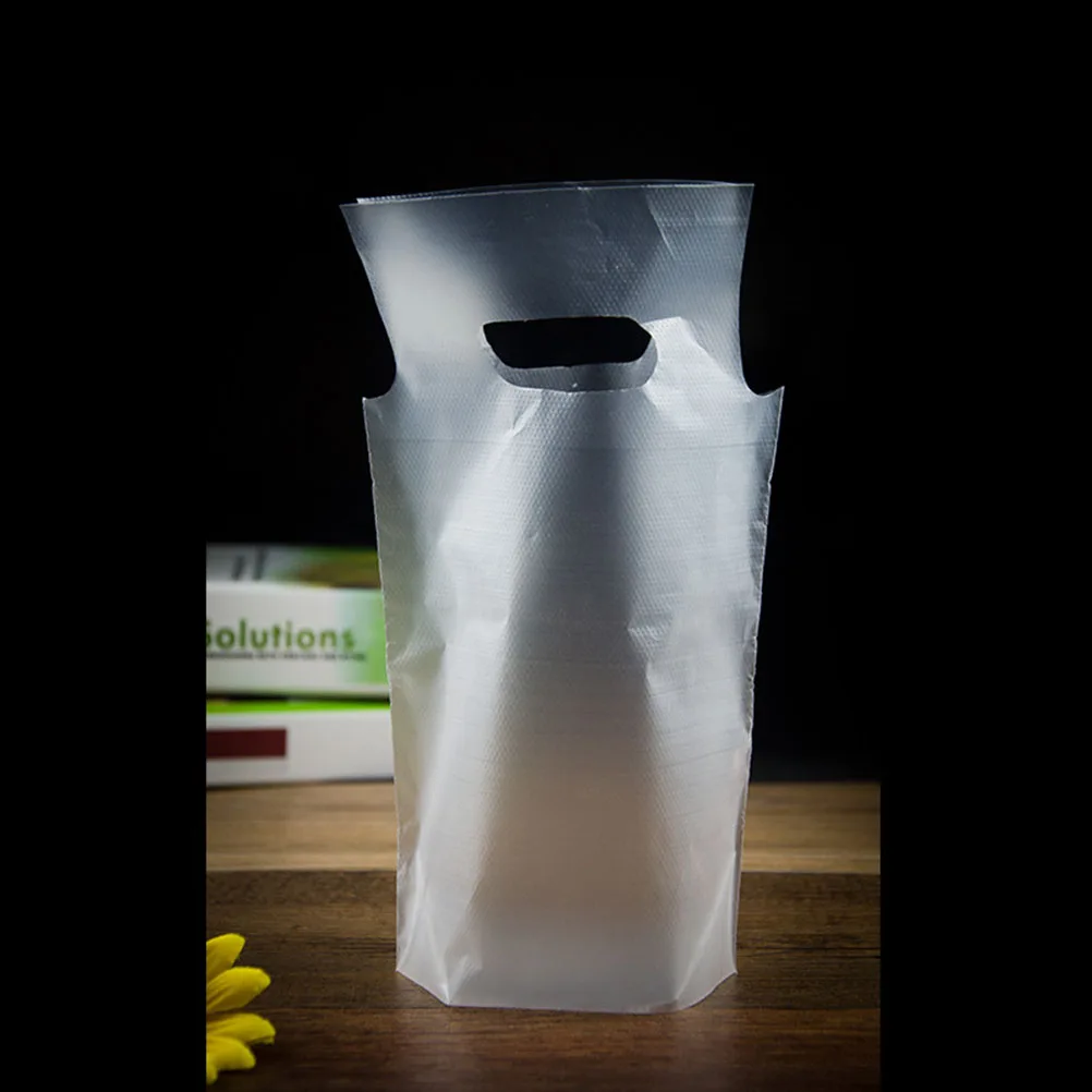 100pcs Disposable Drink Pouches Practical Handheld Coffee Container Bag Useful Beverages Tote for Milk Tea Shop