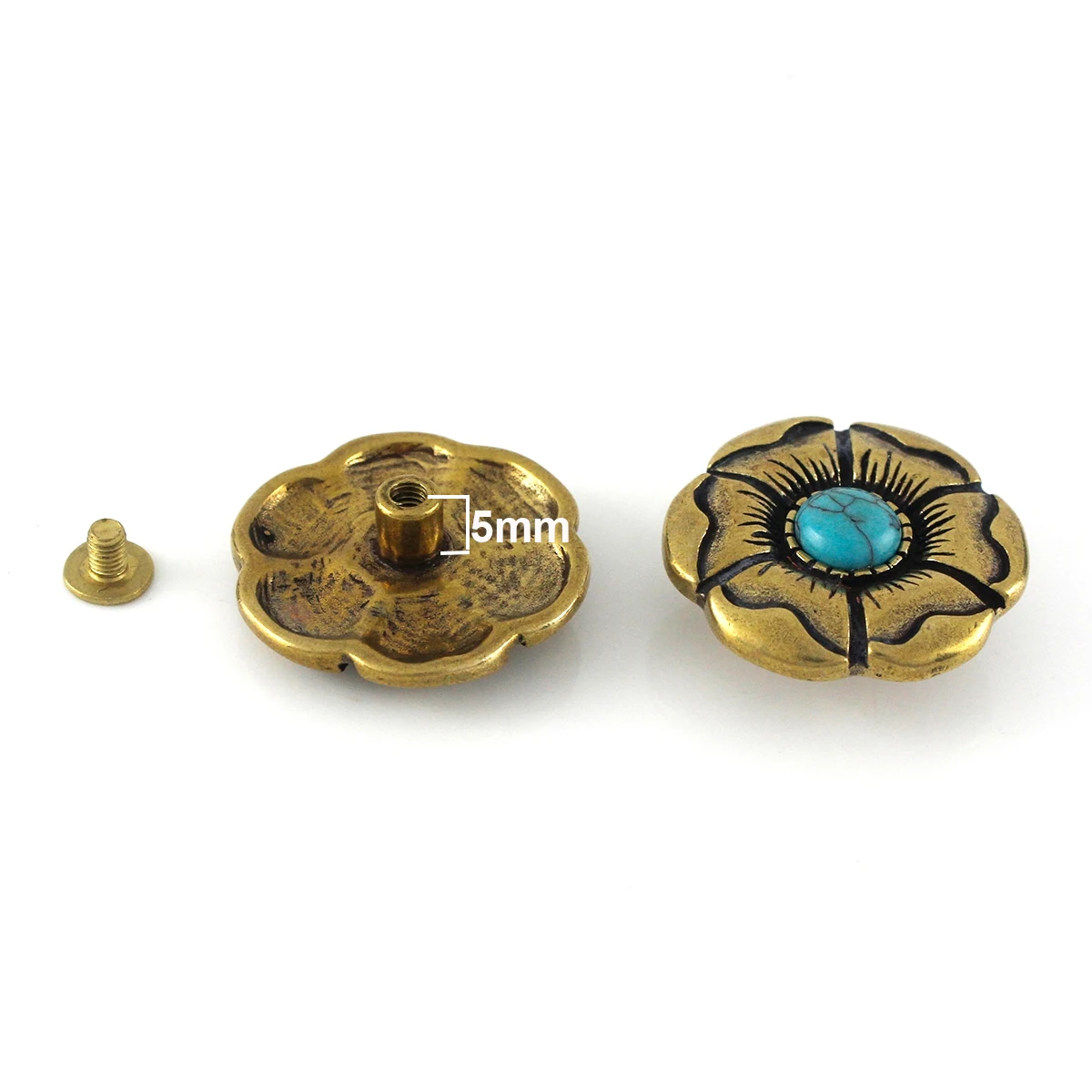 1 X Ретро цветок из латуни Conchos с отверткой классический модный дизайн кожаная сумка кошелек цепочка заклепка для пуговицы шпильки