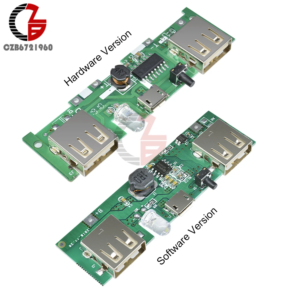 

5V 1A 2A 18650 Battery Charging Module Step Up Power Supply Bank Lithium Polymer Battery Charger Board Software Hardware Version