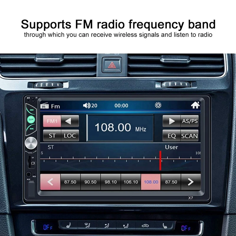 2 Din Автомобильный мультимедийный Радио 7 дюймов HD Автомобильный Bluetooth MP5 плеер-автомобильный стерео с резервной камерой поддержка зеркального соединения рулевое колесо