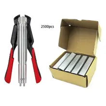 Poultry Cage Clamp Hog Ring SR8 Hog Ring Gun & C Type 2500 Stainless Steel C Clips Cage Fencing Nailer Pliers Hot 63HF