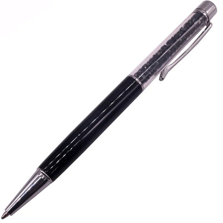 Шариковая ручка 0,7 мм, 10 цветов, металл, синий,, офисные канцелярские принадлежности, 1 шт., стразы, черные чернила, на выбор - Цвет: Drill black