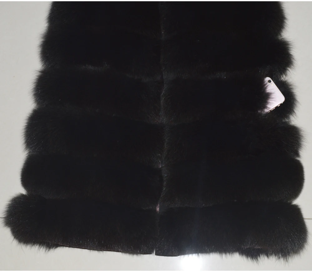 Hot Sale Women Natural Real Fox Fur Gilet Lady Winter Long Style Real Fox Fur Vest New Real Fox Fur Sleeveless Jacket