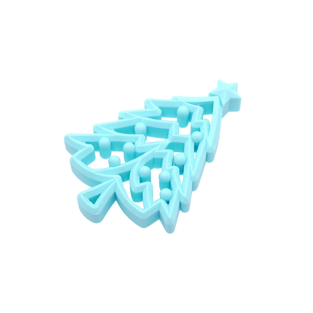 Light Blue 5 шт силиконовый Прорезыватель для зубов Рождественская елка подвеска звезда рождественские подарки для Соска-прорезыватель для зубов игрушки Подвески детский Прорезыватель - Цвет: Light Blue
