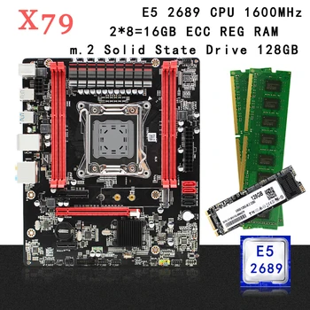 

X79 motherboard set lga 2011 kit with 16GB(2*8GB) DDR3 ECC REG memor Intel Xeon E5 2689 CPU 1600MHz MATX NVME M.2 128GB SSD
