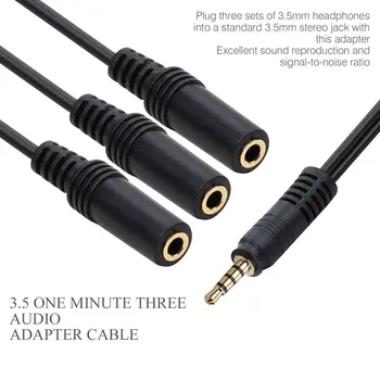 

3.5mm 1 To 3 Splitter Cable 30cm 1/8 Inch Male To 3 Stereo Female Jack Socket Headphone Splitter Audio Cable
