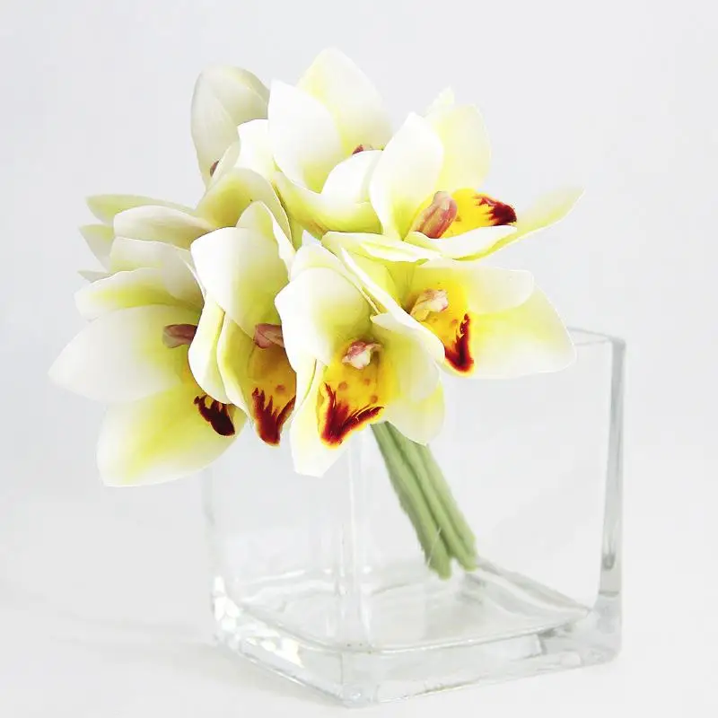 8 шт./букет, 3D печать, искусственные цветы, Cymbidium, реквизит для съемки, домашний декор, Свадебная вечеринка, Декор, цветы для невесты