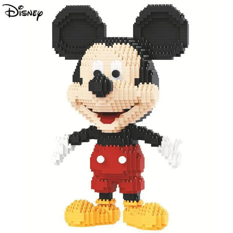Disney-bloques de construcción de Mickey Mouse, Pato Donald, modelo artesanal, figura, juguete educativo antiestrés de Los Vengadores, regalo para niños