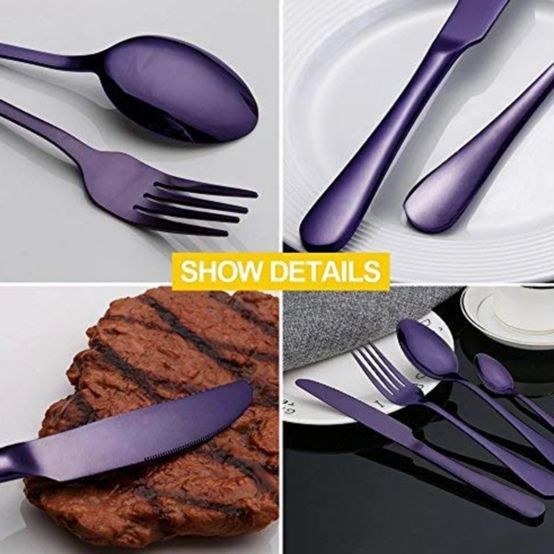 20-Piece Stainless Steel Flatware Set,Tableware Set,Dinnerware Set Service for 5, Include Knife/Fork/Spoon/Teaspoon/Fruit Fork