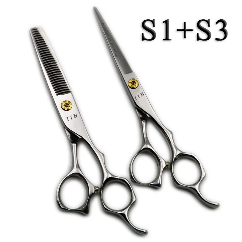 6 Inch Professional Pet Scissors Dog Grooming Cutting+Thinning Shears Kit for Animals Hair Scissors Japan440C 18/23/24/30 Teeth - Цвет: S1 add S3