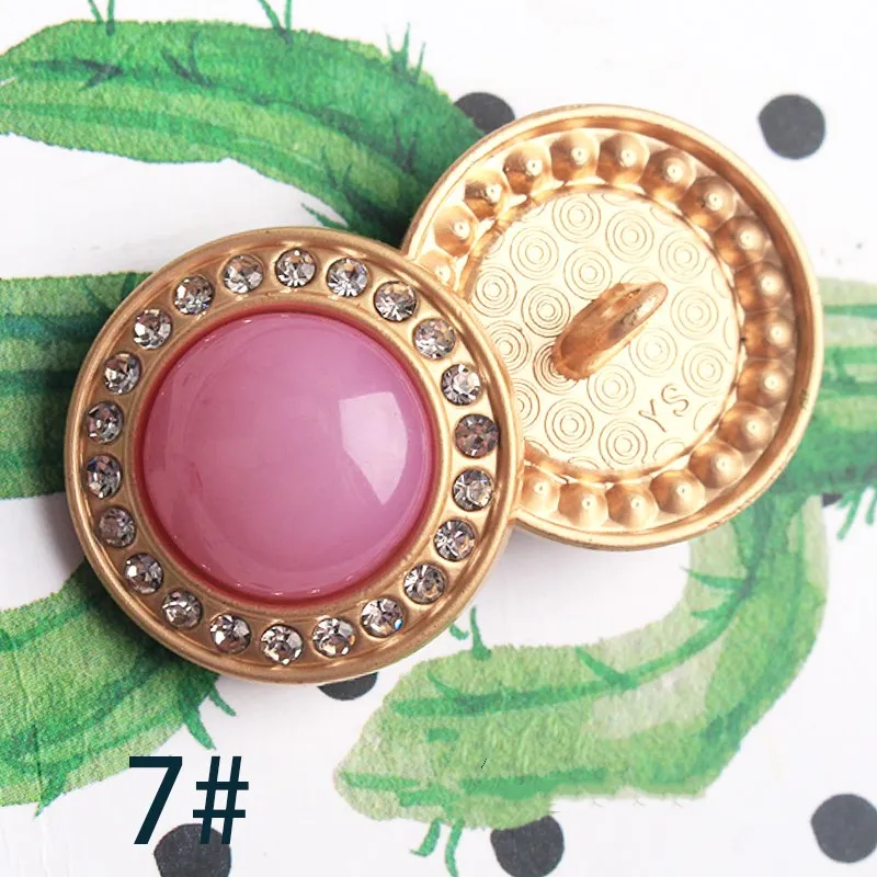 5pcs 25mm 7colors Metal style buttons Alloy garment accessories DIY materials,sewing Accessories wedding craft supplies - Цвет: H11-7