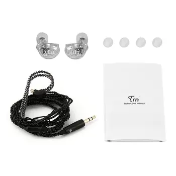 

TRN V10 2x2 Hybrid Circle of Iron Headset Portable In-Ear Earphone HIFI DJ Monitor Running Sport Earphone With Microphone