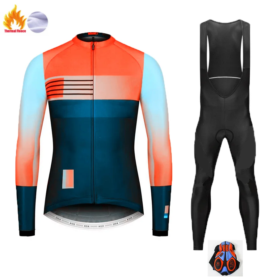 Fleece long sleeve Новинка Gobiking, Полярный гоночный костюм, Джерси, велосипедные шорты, набор для велосипеда, джерси, одежда для мужчин, комплект для велосипеда - Цвет: Fleece long sleeve
