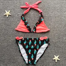 На возраст от 1 до 8 лет купальник для девочки детская, для новорожденных девочек комплект бикини завод две детали с принтом Детские купальники для маленьких девочек, ванный комплект