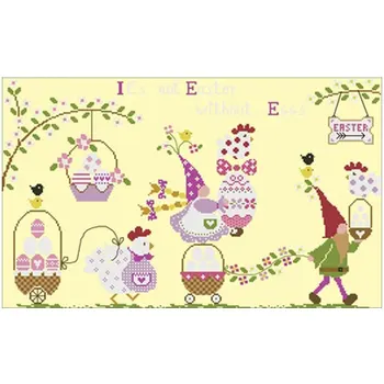 

Happy easter patterns Counted Cross Stitch 11CT 14CT DIY Chinese Cross Stitch Kit Embroidery Needlework Sets