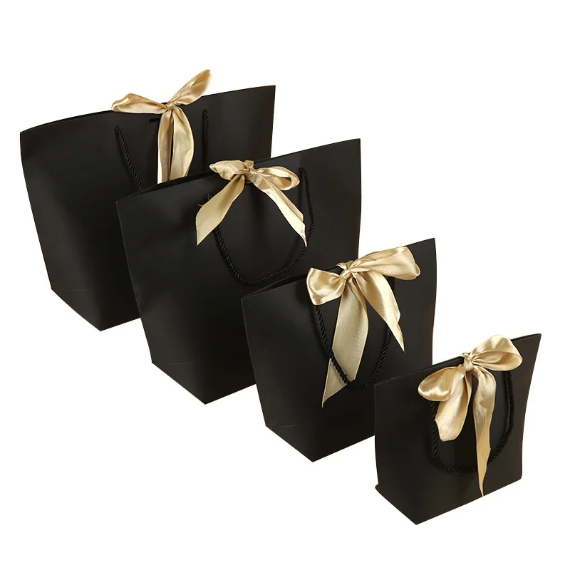 

10PC Gift Box Packaging Gold Handle Paper Gift Bags Kraft Paper Wedding Baby Shower Birthday Party Favor Valentine's Day Gifts
