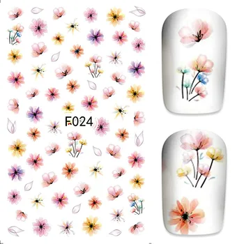 

2 Sheets Ultrathin Nail Art Stickers Light Flowers Self-adhesive Decals Spring Cute Manicure for Nail Design Decarations
