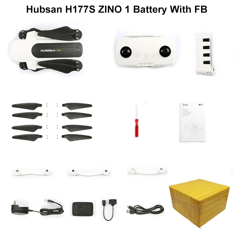 H117S Zino 1 Battery Hubsan H117S Zino gps 5,8 Г 1 км Складная рукоятка с видом от первого лица в формате 4K UHD, Камера 3-осевому гидростабилизатору RC Дрон Квадрокоптер RTF высокое Скорость - Цвет: H117S Zino 1 Battery