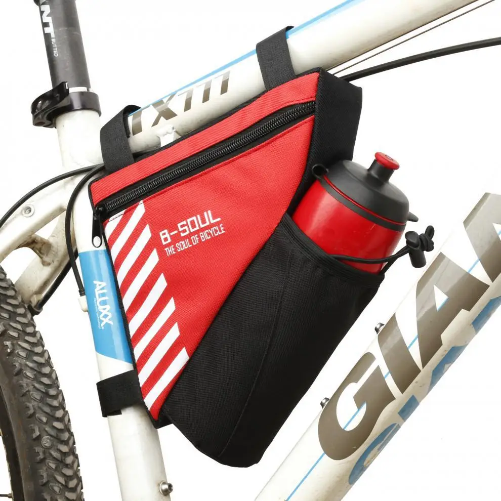 praktische Wasserflaschen-Halterung für Vorderrohr-abnehmbar-mit Klettverschluss für Fahrrad Zubehör 3