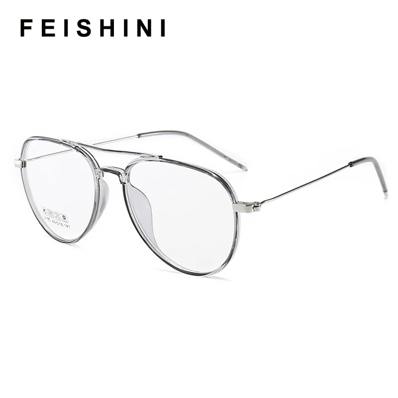 Feishini, корейские поддельные очки, оправа, женские, оптические, Ретро стиль, дизайн, очки TR90, оправа, мужские очки, прозрачные, пластиковые, титановые