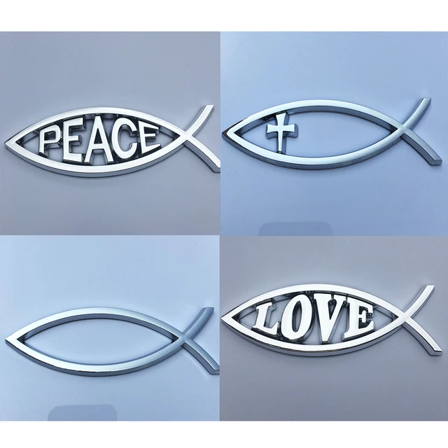 1PC 14x4.5cm JESUS Fish Christian crafts ABS Car Sticker LOVE PEACE FAITH  Emblem 3D Badge Decal Auto Accessories - AliExpress