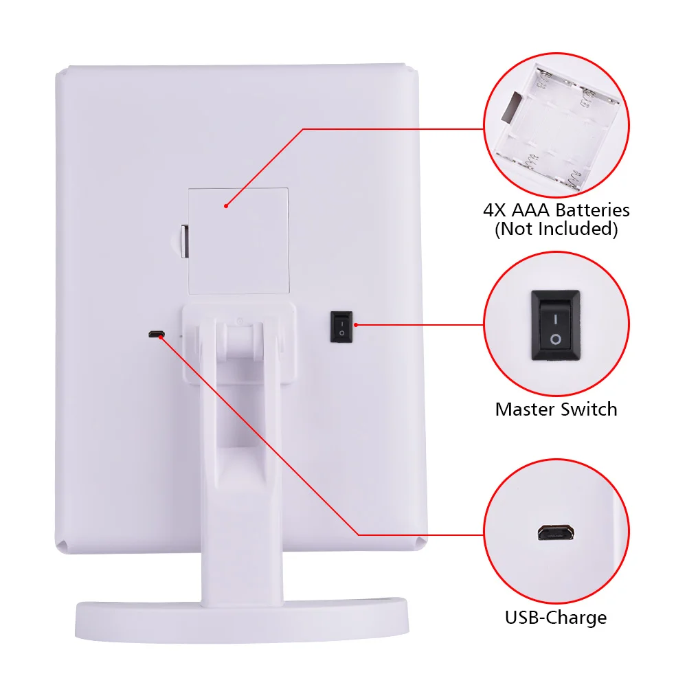 LED Touch Screen 22 Light Makeup Mirror 3 Folding Adjustable Mirror Makeup 1X 2X 3X 10X 4