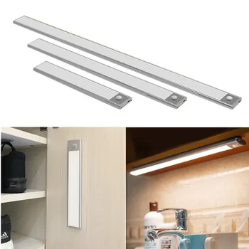 

Ultra-thin 23/40CM LED Under Cabinet Light Wireless Motion Sensor Wardrobe Light Rechargeable Battery Powered Closet Night Light