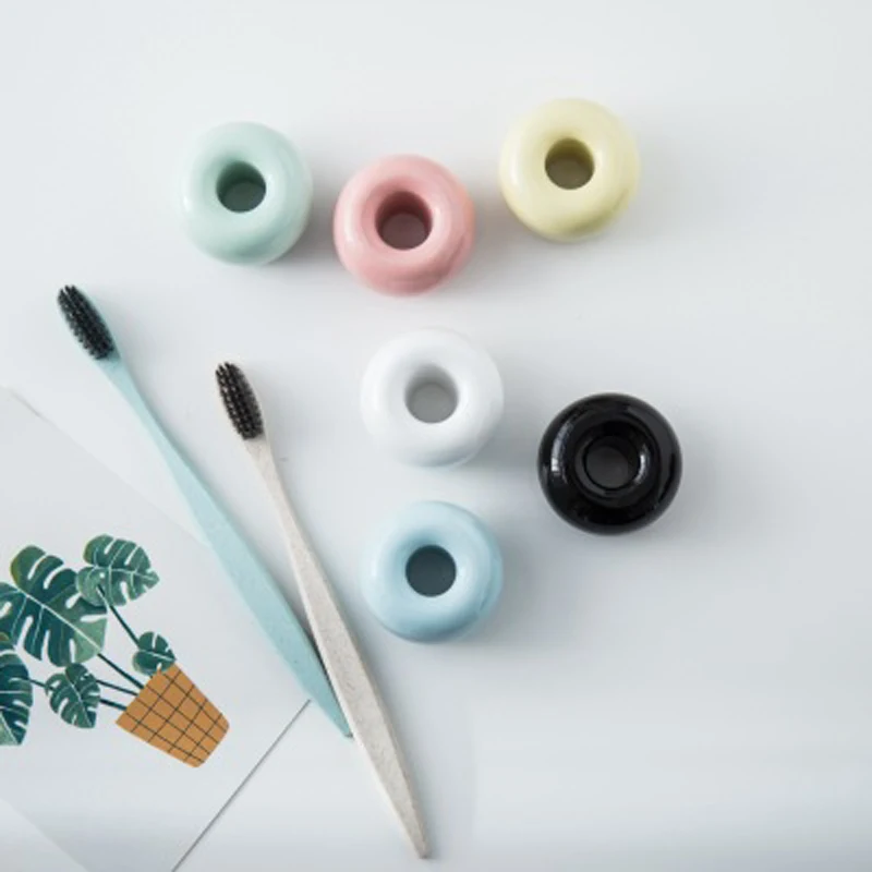 Multi-function Fashion Creative Ceramic Toothbrush Holder Storage Rack Bathroom Shower Tooth Brush Stand Shelf Bath Accessories | Дом и сад