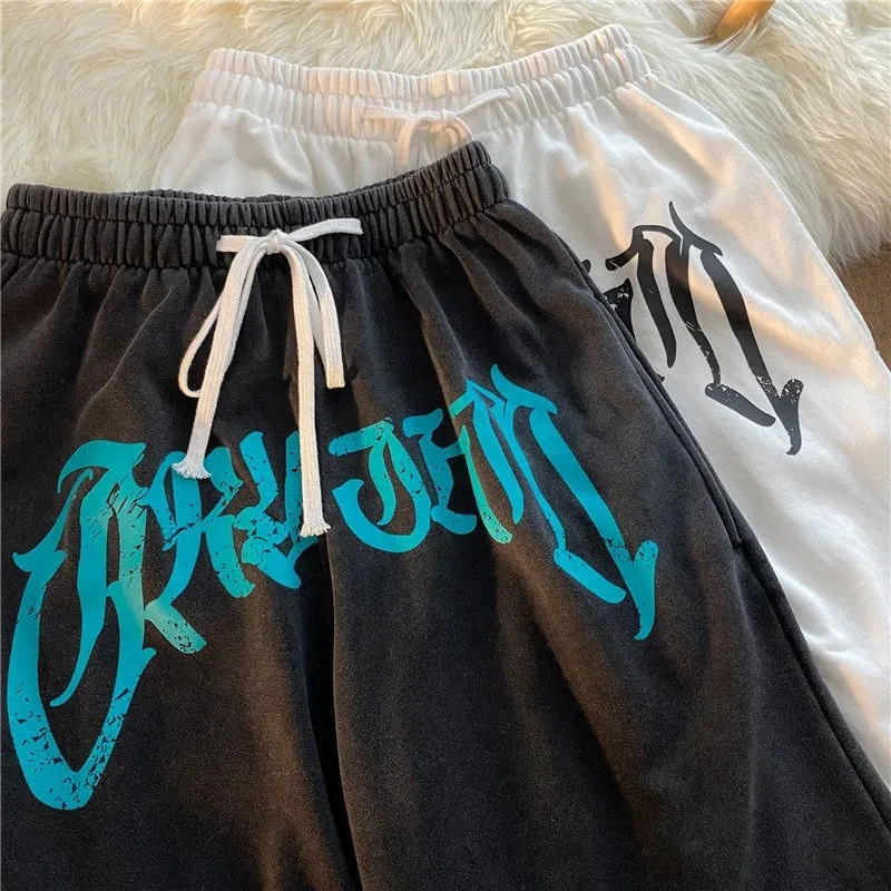 Punk Black Biker Running Shorts 