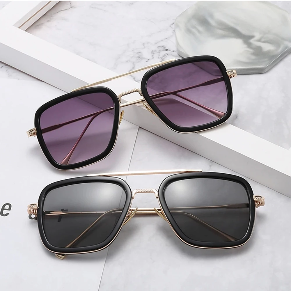 1 PC Mirror Sunglasses For Men Women Metal Design Glasses Square Punk Car Driving Sun Glasses Fashion Classic Driver Accessories