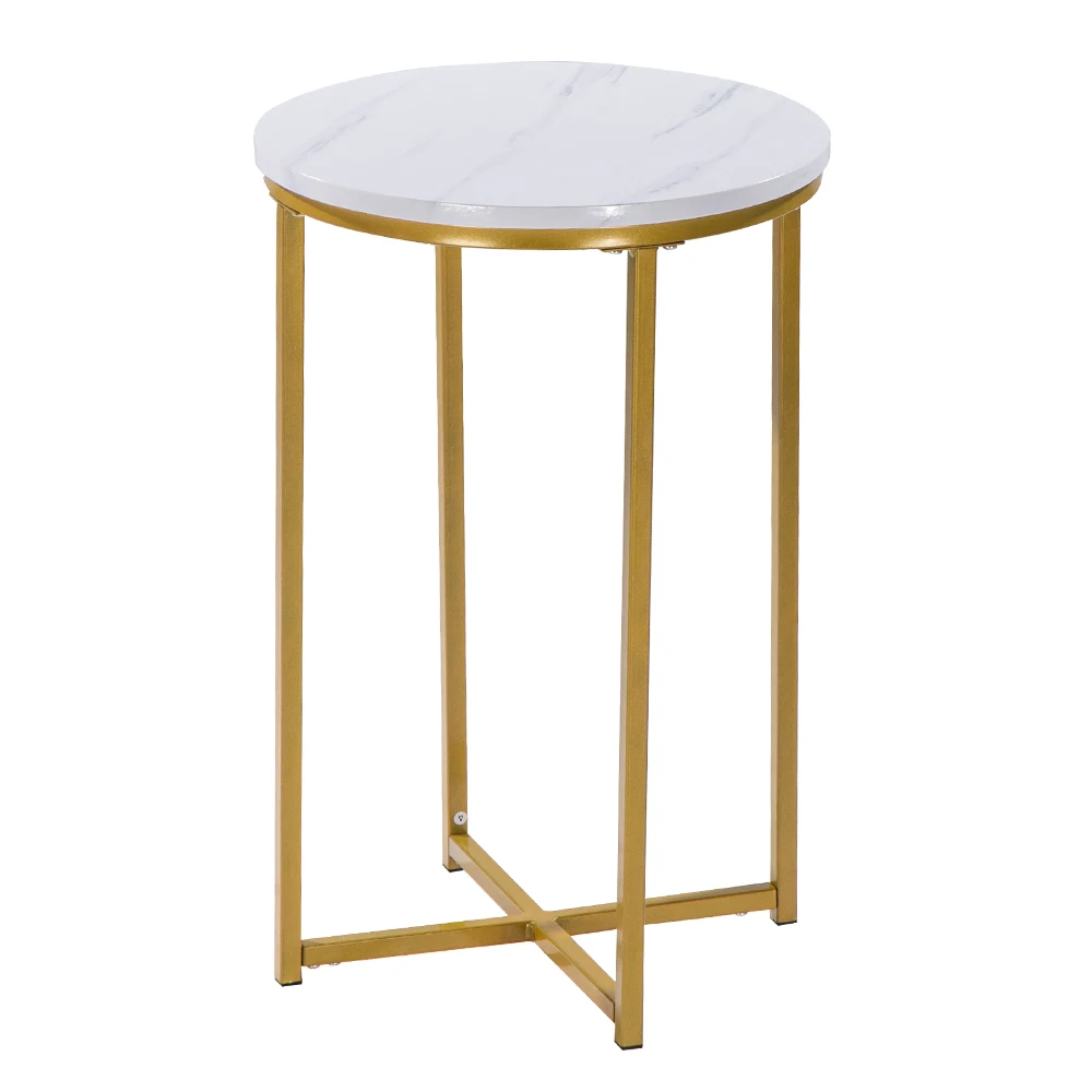 

Two Colors [40x40x60cm] Marble Simple Round Side Side Table
