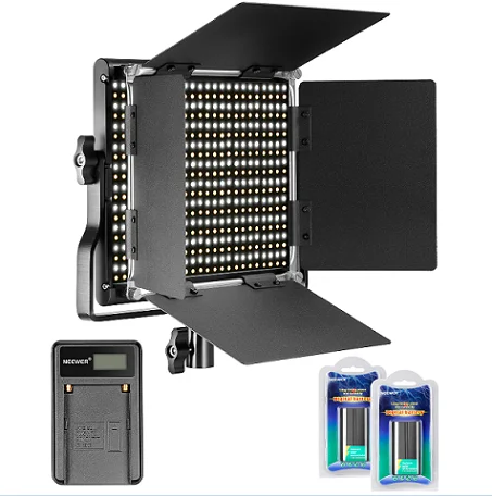 660 LED and Battery Neewer Bi color 660 светодиодный светильник для видеосъемки, набор для студийной фотосъемки, видео светильник с приглушенным U кронштейном и дверцей сарая - Цвет: 660 LED and Battery