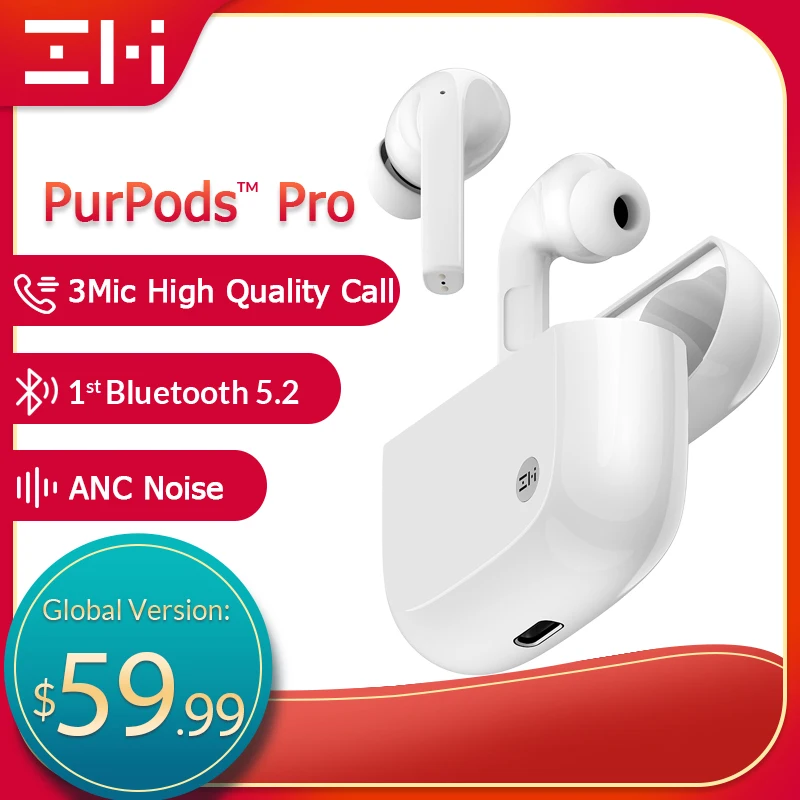 Новые беспроводные наушники ZMI PurPods Pro глобальная версия True Wireless Bluetooth TWS 5 2 ANC