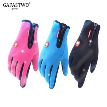 

Men Women Winter Splash-proof Riding Warm Gloves Touch Screen Plus Velvet Windproof Warm Fashion Outdoor Non-slip Ski Gloves