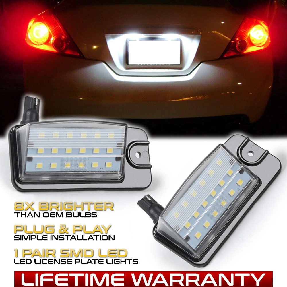 

2Pcs Error Free LED Number License Plate Light Lamps For Infiniti QX70 QX50 Q45 EX25 EX35 EX37 FX35 FX37 FX50 Auto Car-styling
