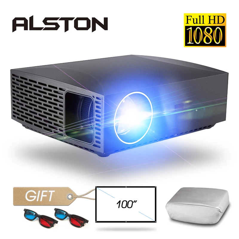 ALSTON F30 F30UP Full HD 1080P проектор 4K 6500 люмен кинотеатр Proyector Beamer Android WiFi Bluetooth HDMI с