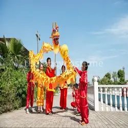 Stage props DRAGON DANCE 10.3m 10 children player kid size CHINESE Gold-plated Folk Festival Celebration Party costume