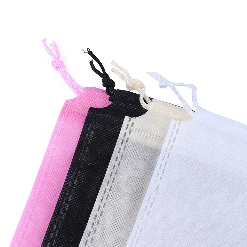 50pcs 핑크 부직포 Drawstring 가방 의류 및 신발 방진 열 씰링 부직포 가방 환경 Drawstring 가방