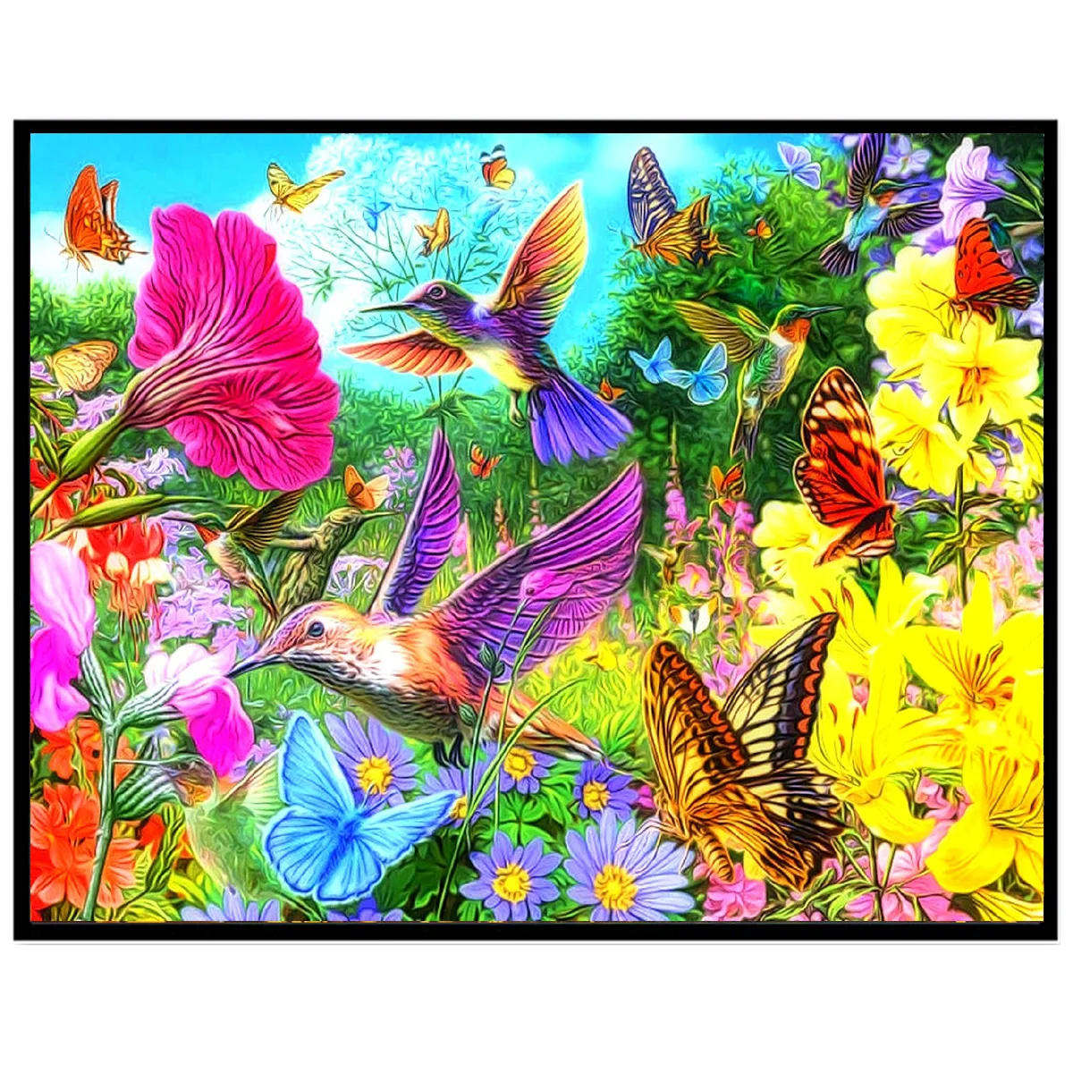 5D Diamond Painting DIY Animal Full Round Diamond Mosaic Landscape Flower Embroidery Picture Rhinestone Crafts Decoration 20*30