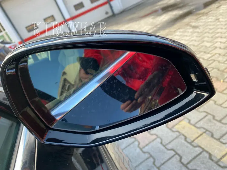 Глянцевая черная боковая зеркальная рамка держатель для Audi A4 A5 B9 2017 2018 2019 S4 S5 RS5