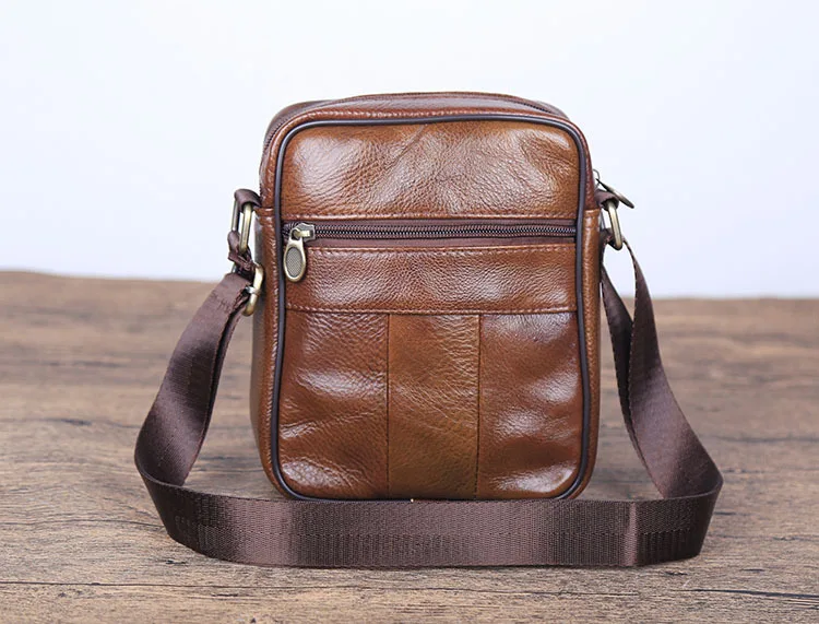Genuine Cowhide Leather Shoulder Bag Small Messenger Bags Men Travel Crossbody Bag Handbags New Fashion Men Bag Flap