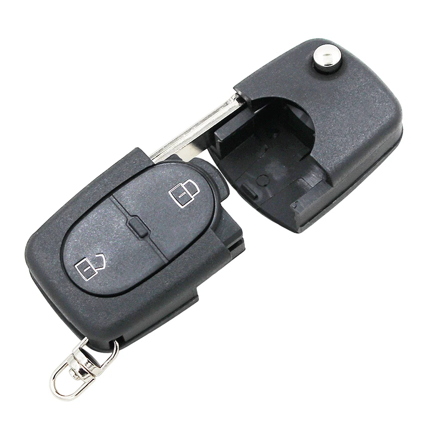 2 кнопочный Выкидной ключ чехол ключ для отбортовки Корпус Крышка для Audi A2 A3 A4 A6 A8 TT(маленькая Позиция батареи