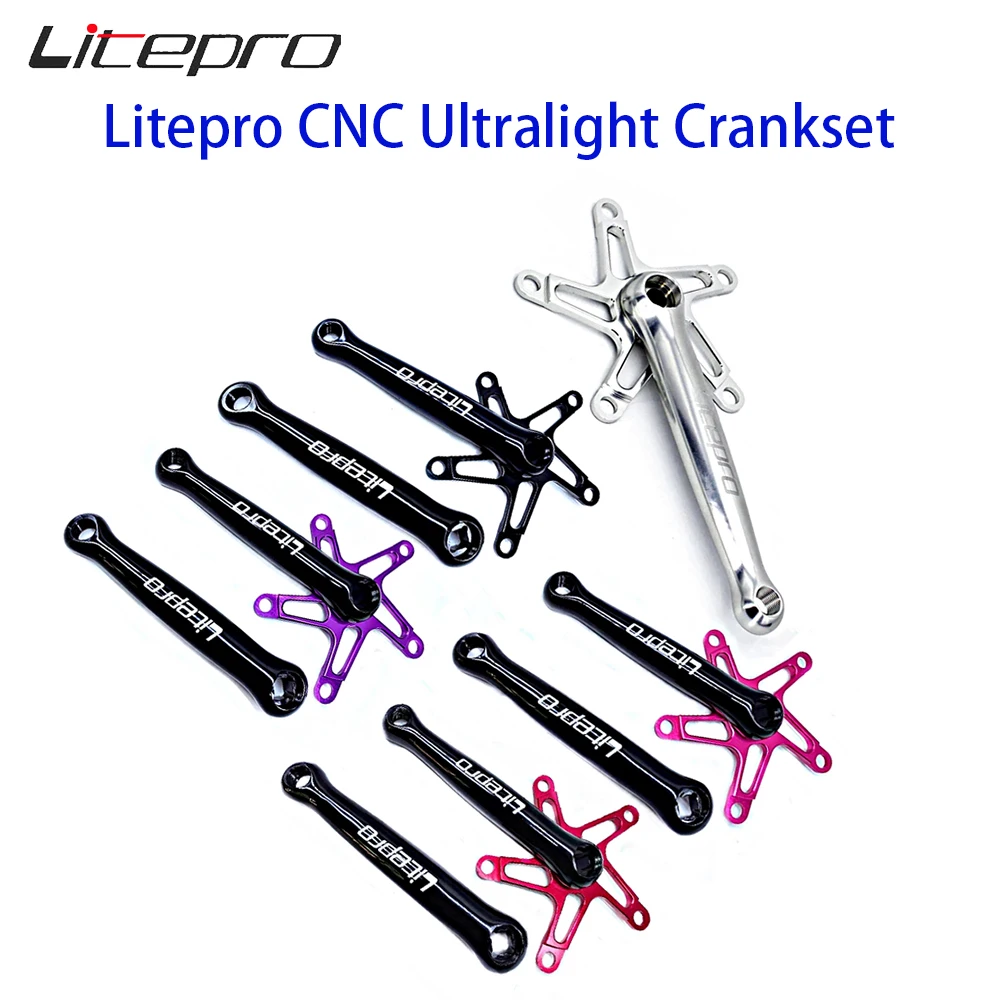 

Litepro CNC Crankset Ultralight Folding Bike Crank Arms 130BCD Square Hole Chainwheel For Brompton 170mm Crank Bicycle Pieces