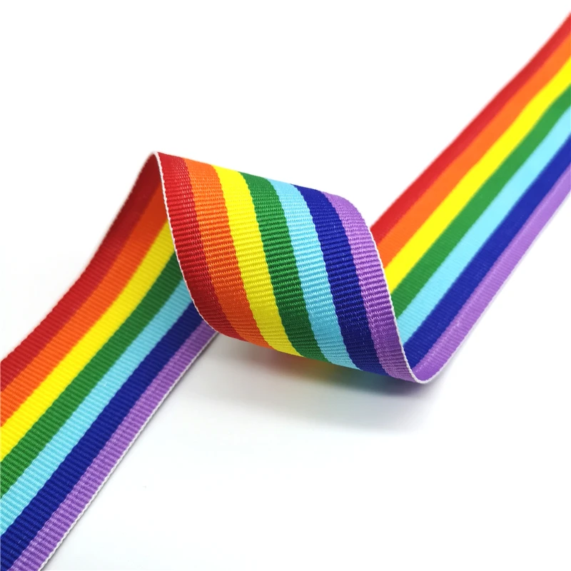 ZERZEEMOOY 5 yards Beautiful Rainbow Ribbon For Wedding Decoration Gift Wrapping Hair Bows DIY Christmas Ribbon