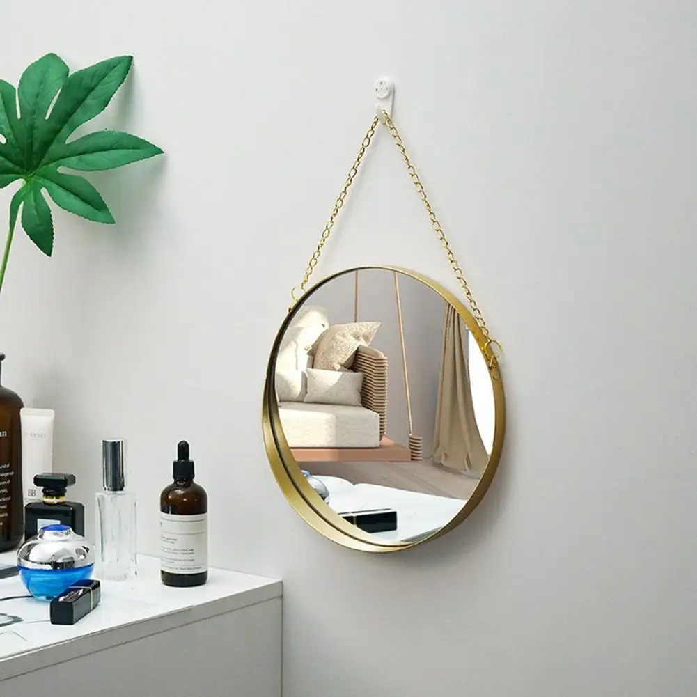 Круглое зеркало, Скандинавское солнцезащитное зеркало, подвесное зеркало, геометрическое круглое настенное зеркало, настенное зеркало для салона, художественное зеркало для туалета, ванной комнаты, домашний декор