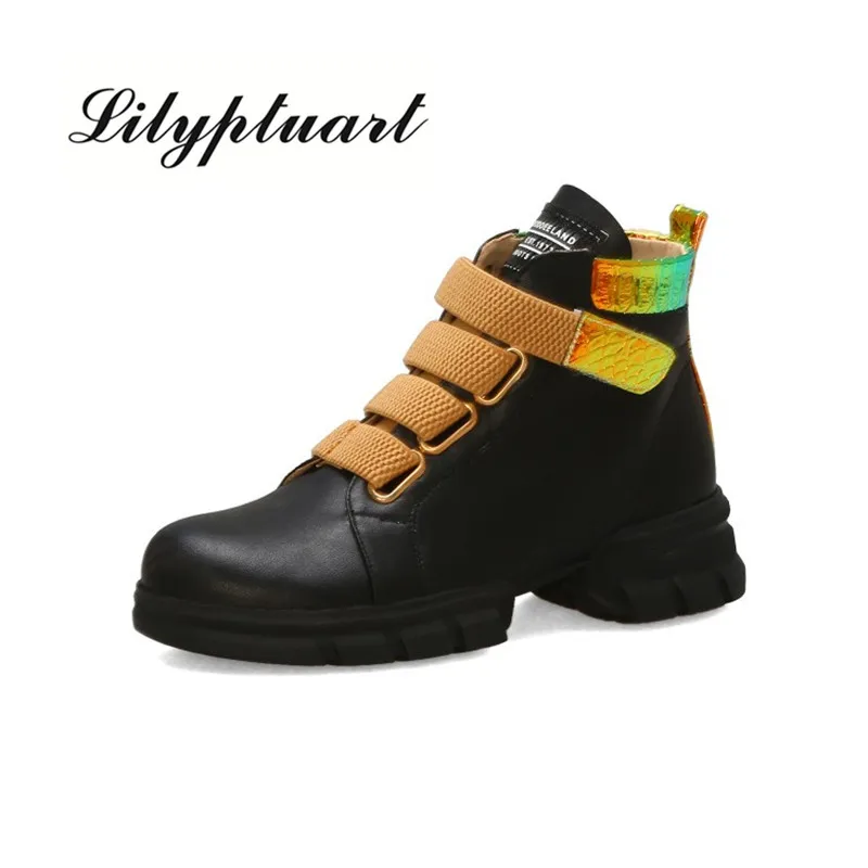 

Women's shoes 2019 new fashion spring Martin boots England color matching ankle boots women spring and autumn single boots women