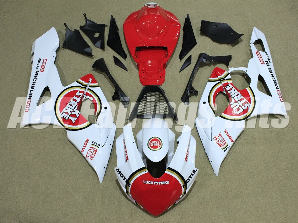 Мотоциклы полные Обтекатели подходят для Suzuki GSXR1000 K5 2005 2006 GSXR-1000 05 06 ABS пластик инъекции белый красный lucky racing